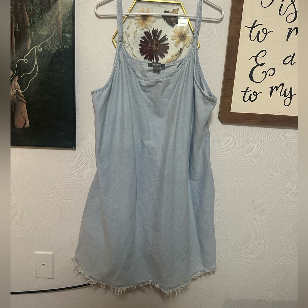 Natural Reflection Casual Denim Mini Tank Dress